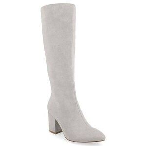 Journee Collection Grey Pointed Toe Boots